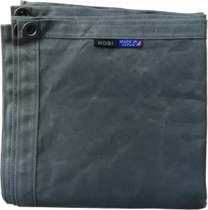 HOBI Canvas Tarp LL 6.6'×3.3’, [Made in Japan] 8 Oz. 22 Mil Thick Water Resistant Paraffin Coating Big Grommet×4 [Rough＆Tough] Very Light Weight Heavy Duty Black Olive【Third Survive TARP】