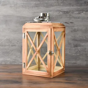 Home Artisan Yates Wooden Lantern - Large