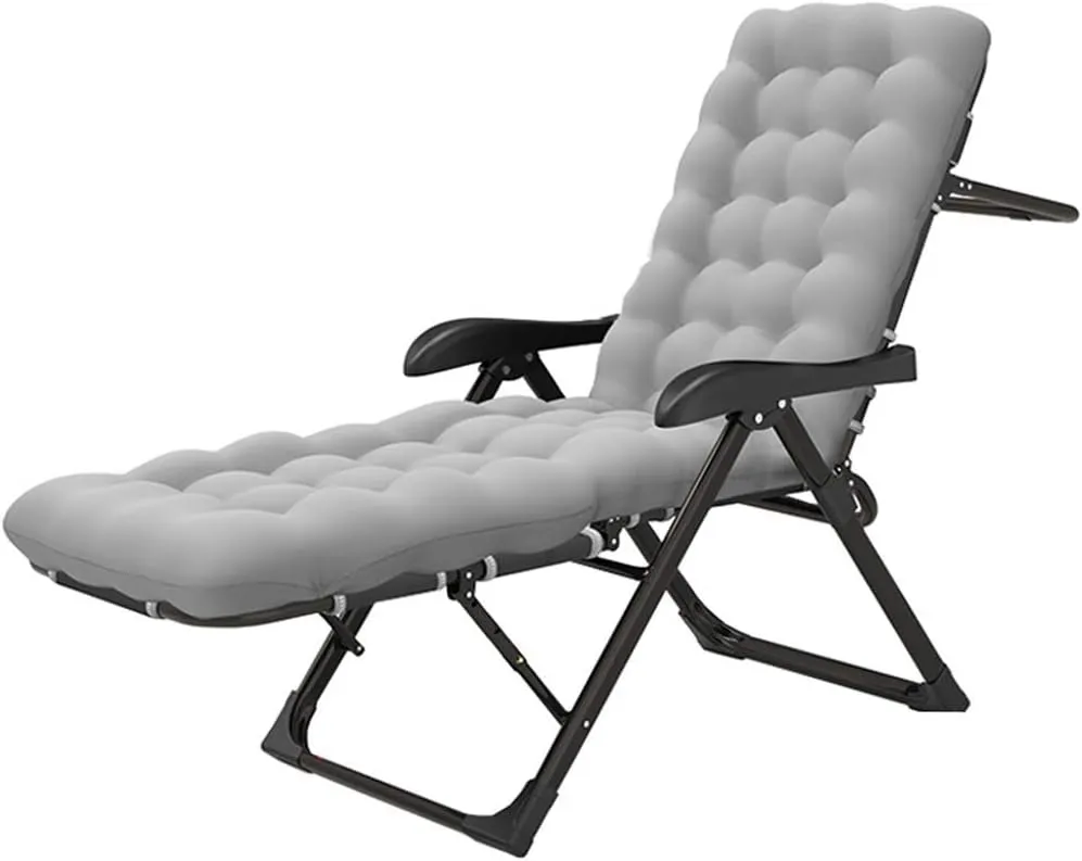 Home Leisure Chair Camping Cot Sun Lounger Recliner Chairs Folding Utility Adjustable Reclining Seat Full Padded Fishing Bed Outdoor Garden Chair Supports 200kg