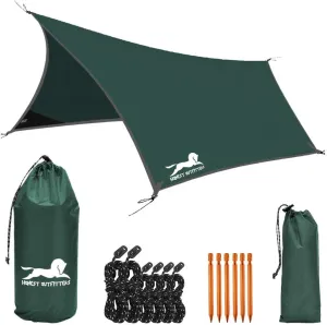 Honest Outfitters HEX waterproof Hammock Rain Fly lightweight Portable Tent Tarp,RIPSTOP NYLON XXL(12FT X 9 FT 6IN) Sunshade Shelter for Camping,Backpacking,Hiking, Easy setup include 6 Stakes&Cordage