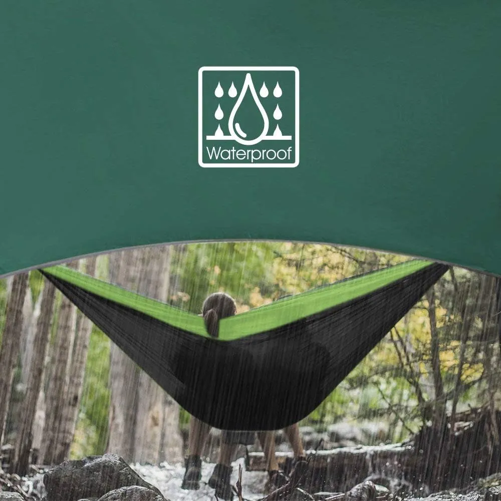 Honest Outfitters HEX waterproof Hammock Rain Fly lightweight Portable Tent Tarp,RIPSTOP NYLON XXL(12FT X 9 FT 6IN) Sunshade Shelter for Camping,Backpacking,Hiking, Easy setup include 6 Stakes&Cordage