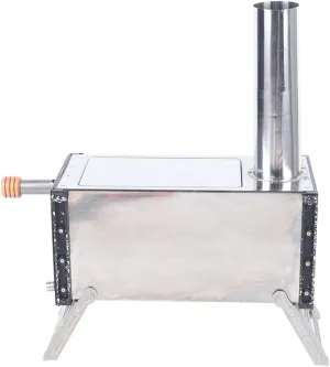 Hot Tent Stove, Portable Wood Stove with Chimney Pipes for Ice Fishing, Hunting