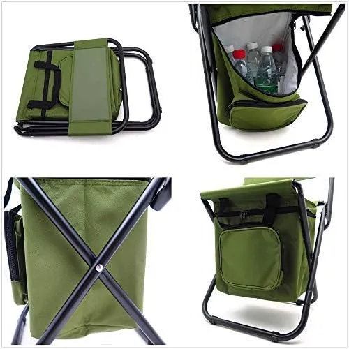 HTTMT Multi-use Backpack Chair Stool with Cooler Bag Hiking Fishing Camping Picnic [Item Number: ET-Seat002]