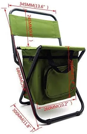 HTTMT Multi-use Backpack Chair Stool with Cooler Bag Hiking Fishing Camping Picnic [Item Number: ET-Seat002]