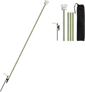 HXBER Portable Camping Folding Lamp Pole Lightweight Collapsible Aluminum Lantern Stand Outdoor Light Hanger Holder Stick for Camping Hiking Fishing Garden BBQ
