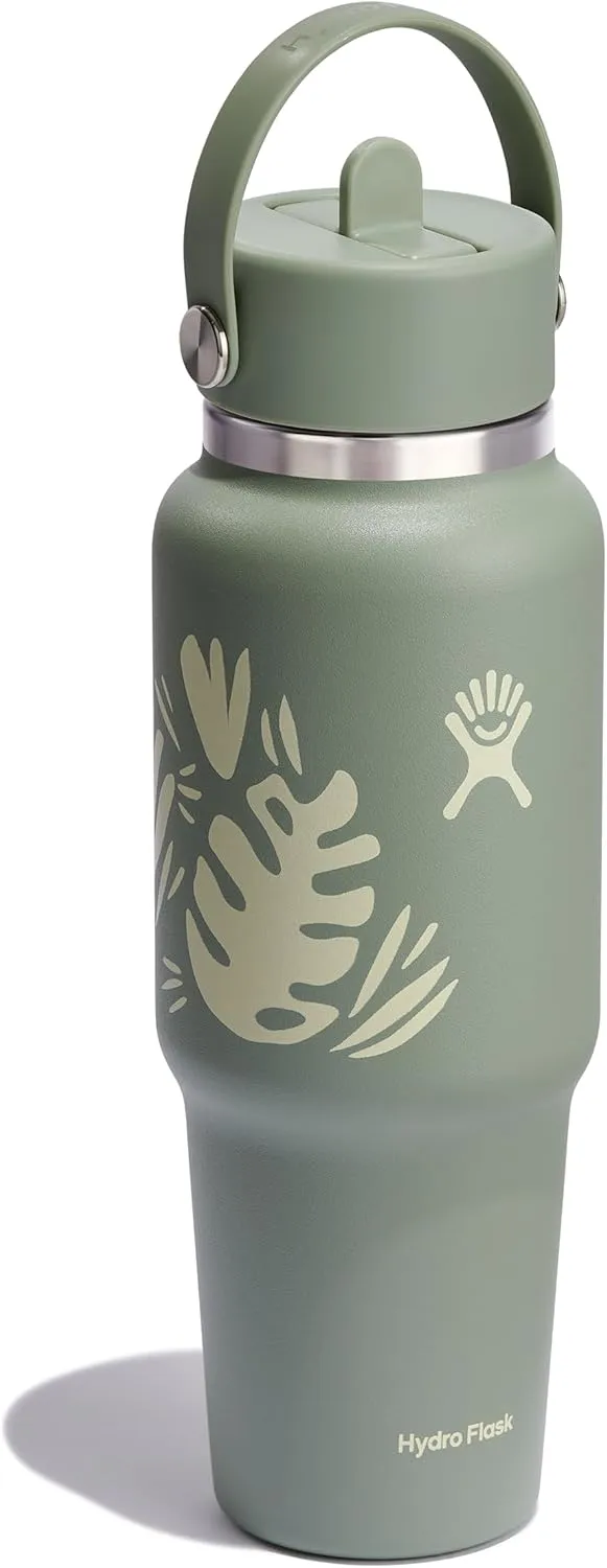 Hydro Flask 32 Oz Wide Flex Straw Travel Bottle Botanical Bliss Agave