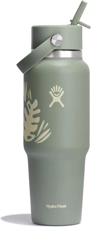 Hydro Flask 32 Oz Wide Flex Straw Travel Bottle Botanical Bliss Agave