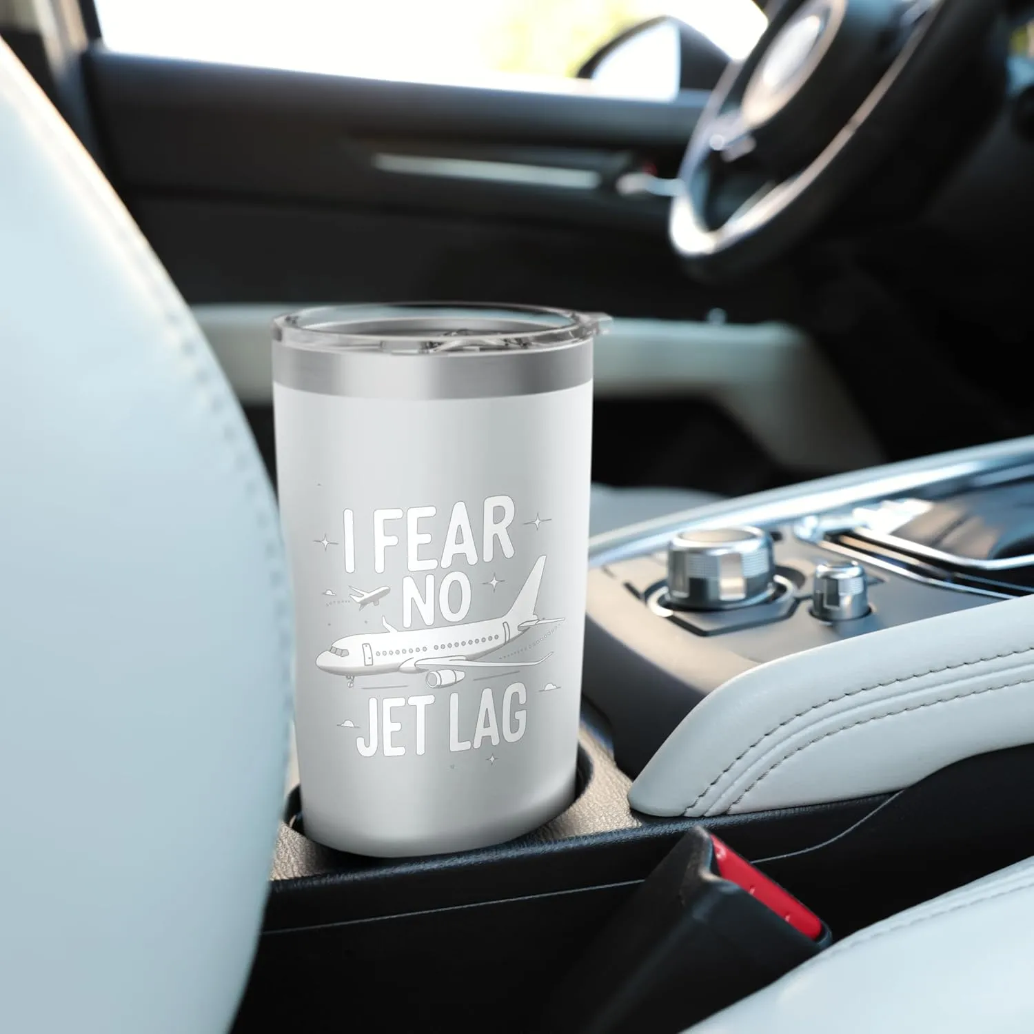 I Fear No Jet Lag Sarcastic Travel Vlog Quote Stainless Steel Insulated Tumbler