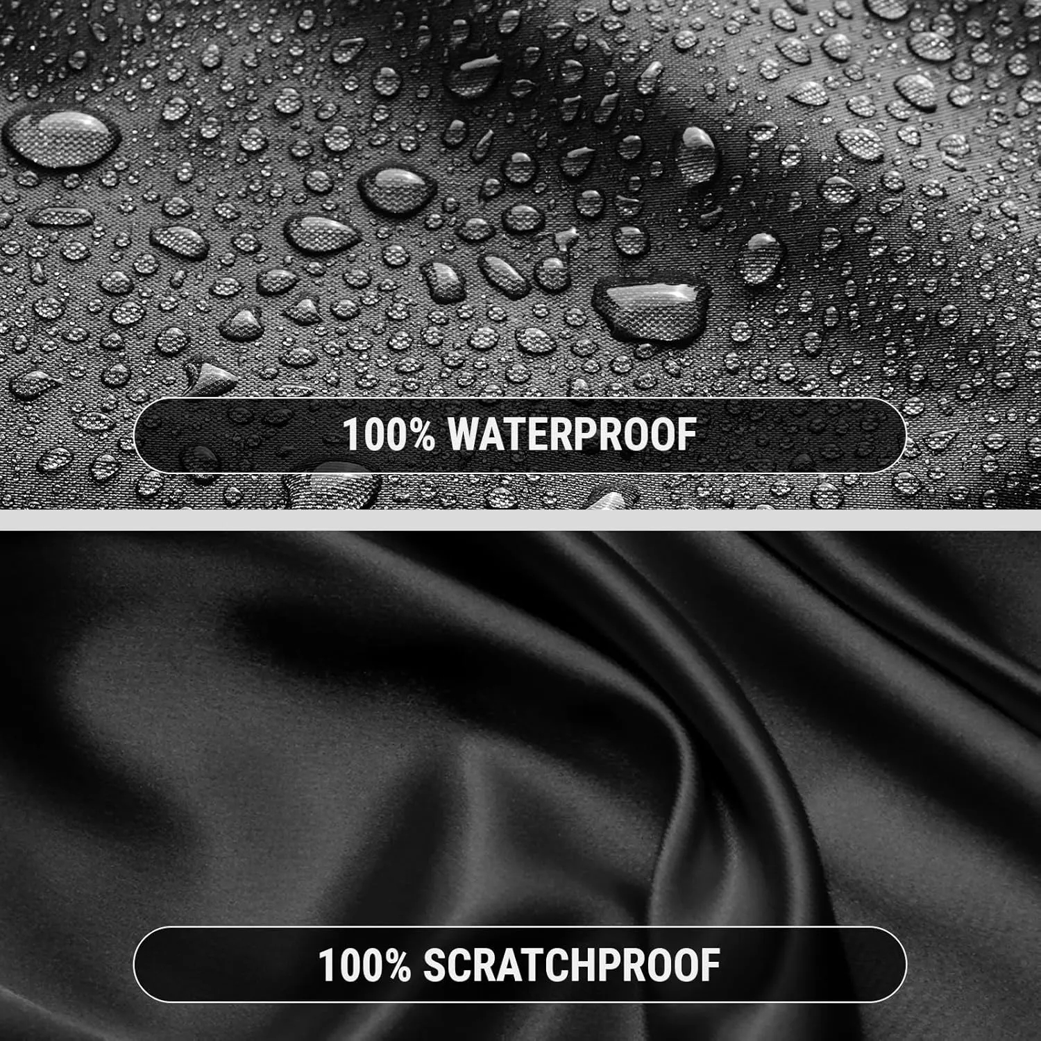 iCarCover Premium Plus SUV Car Cover - Waterproof All Weather Rain Snow UV Protection, Excursion, Navigator L, Escalade ESV, Suburban, Yukon XL, Size S58 (See Size Chart) Stripe - Black/Gray