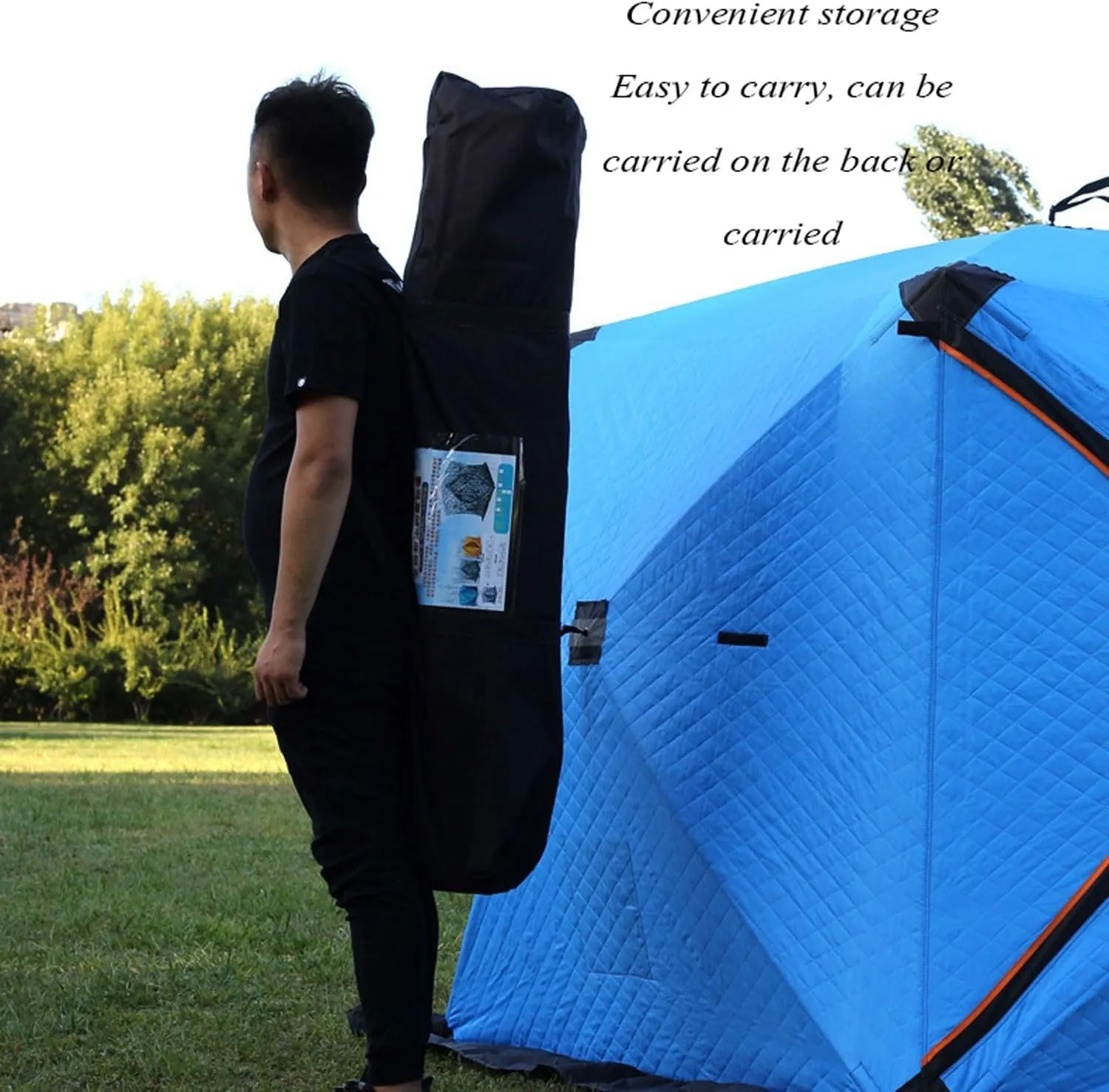 ice Fishing Tent ice Fishing shelter Insulated Portable Ice Fishing Tent, Outdoor Multi-Person Cold and Warm Automatic Tent(Color:1)