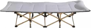 Ice Silk Fabric Camping Cot with Side Pockets, Comfortable and Breathable Folding Cot, Sturdy Steel Frame Portable Folding Bed
