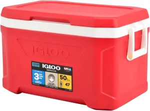 Igloo Profile II Cooler Box, 50, Approx. 16.3 gal (47 L), Profile 2, Red, for Outdoor Activities, Camping, Leisure, Fishing
