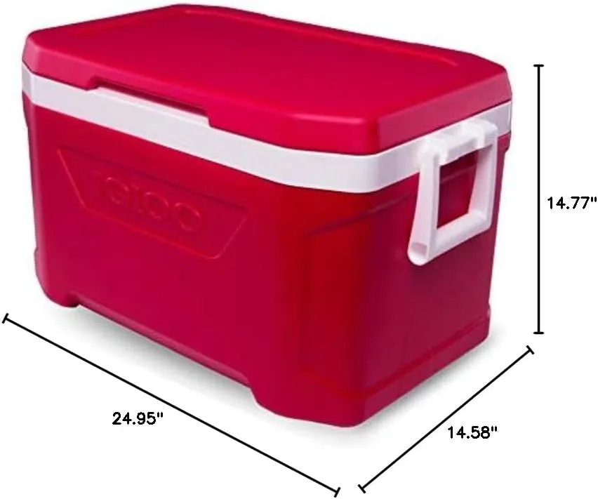 Igloo Profile II Cooler Box, 50, Approx. 16.3 gal (47 L), Profile 2, Red, for Outdoor Activities, Camping, Leisure, Fishing