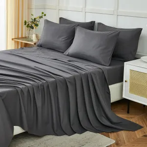 ILAVANDE Grey Queen Sheets Set 6 Piece,Hotel Luxury Super Soft 1800 Series Microfiber Queen Bed Sheets Set-Wrinkle Free & Breathable-14 Deep Pocket Sheets for Queen Size Bed(Queen,Grey)