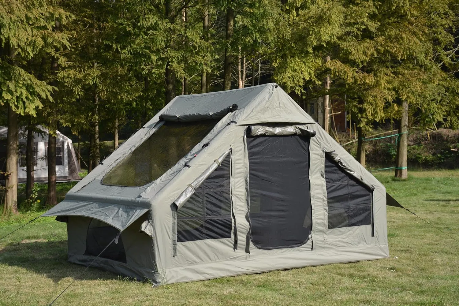 Inflatable Camping Tent 4-6 Person - Easy Setup 5min, 4 Season Waterproof Windproof, Hot Tent with Stove Jack for Family Glamping & Outdoor Adventures