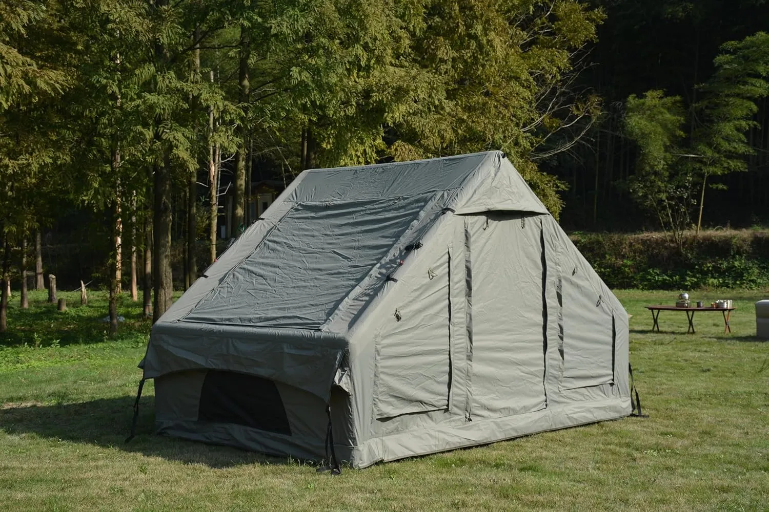 Inflatable Camping Tent 4-6 Person - Easy Setup 5min, 4 Season Waterproof Windproof, Hot Tent with Stove Jack for Family Glamping & Outdoor Adventures