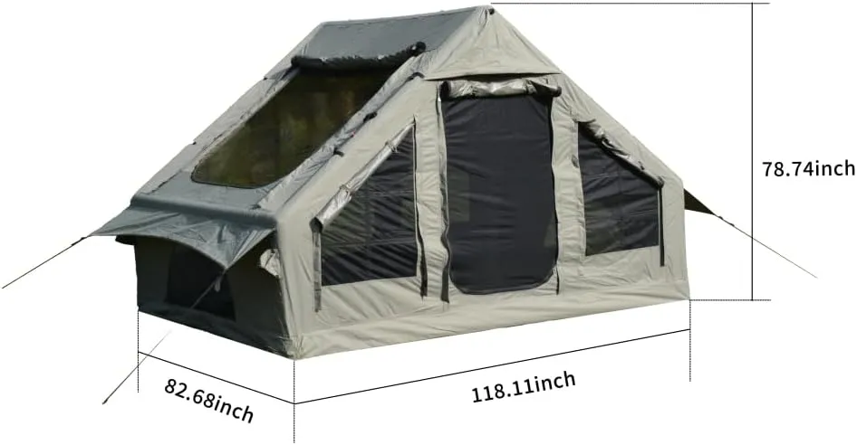 Inflatable Camping Tent Easy Setup 4 Season Glamping Tent with High Performance Inflatable Structure 4-6 Persons Waterproof Windproof Outdoor Self-Supporting