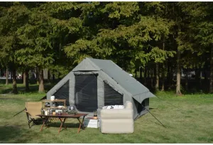 Inflatable Camping Tent Easy Setup 4 Season Glamping Tent with High Performance Inflatable Structure 4-6 Persons Waterproof Windproof Outdoor Self-Supporting