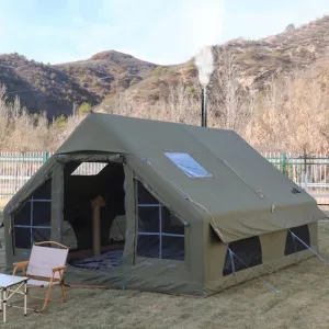 Inflatable Tent with Pump, Suitable for 4-6 People Family Tent, 4 Seasons Windproof, Large and Fast to Set up, Suitable for Beach, Outdoor Picnic