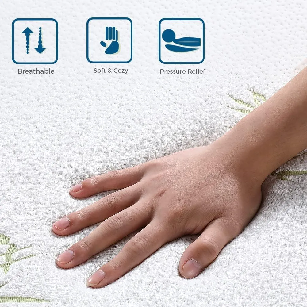 Inofia Folding Mattress, 6 Inch Trifold Memory Foam Mattress with Ultra Soft Removable Cover, Non-Slip Bottom & Breathable Mesh Sides, Foldable & Portable - Cot Size (75" x 31" x 6")