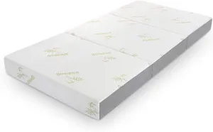 Inofia Folding Mattress, 6 Inch Trifold Memory Foam Mattress with Ultra Soft Removable Cover, Non-Slip Bottom & Breathable Mesh Sides, Foldable & Portable - Cot Size (75" x 31" x 6")