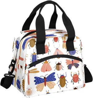 Insect Specimens Insulated Lunch Bag for Women Men, Reusable Lunch Box Container with Adjustable Shoulder Strap Large Leakproof Thermal Lunch Cooler Bag for Adult Work Picnic Office