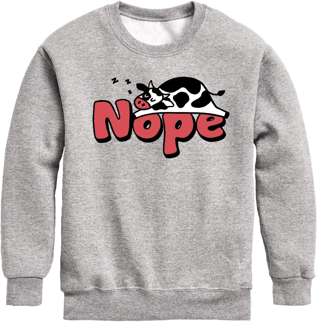 Instant Message - Nope Sleeping Cow - Toddler & Youth Crewneck Fleece Sweatshirt