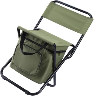 Insulated Folding Fishing Chair Portable Camping Stool Storage Backrest Oxford Fabric X- Stabilizer 260kg Capacity