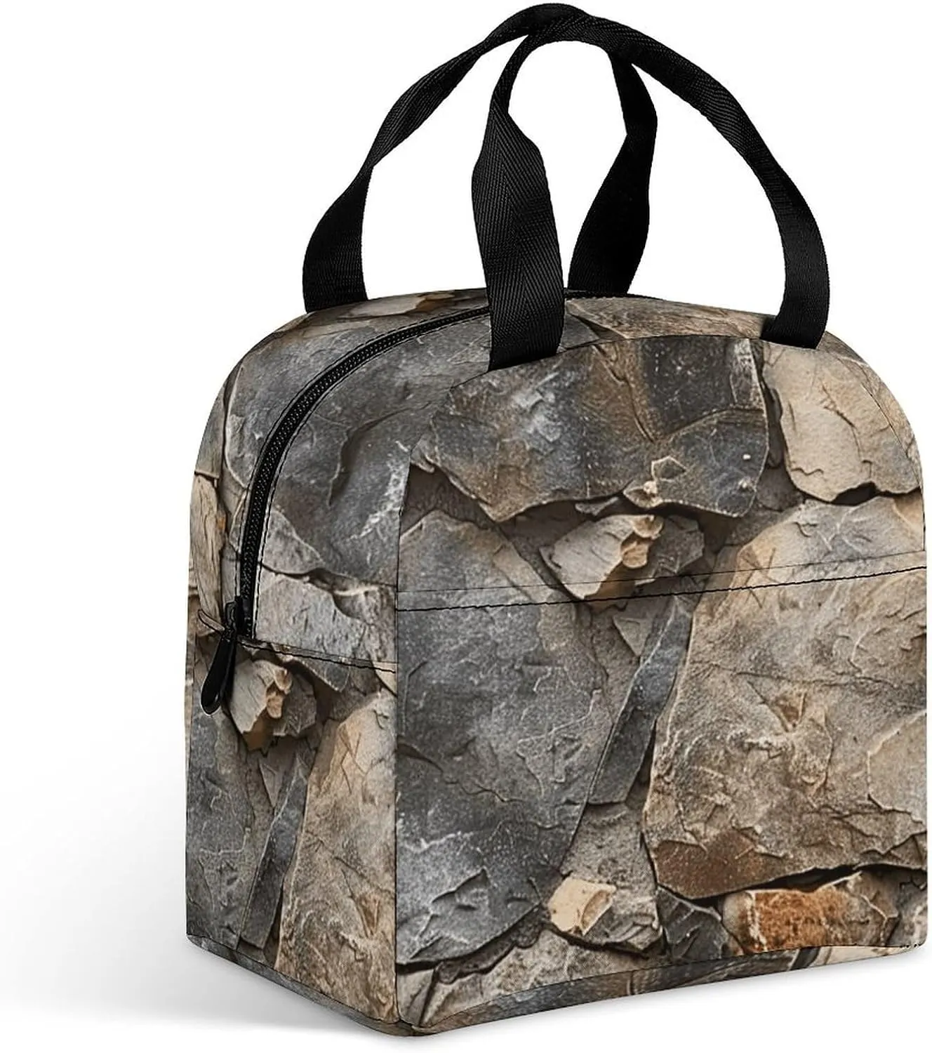 Insulated Lunch Bags Realistic Stone Wall Lunch Bag for Women Men Insulated Lunch Box for Work Picnic Travel