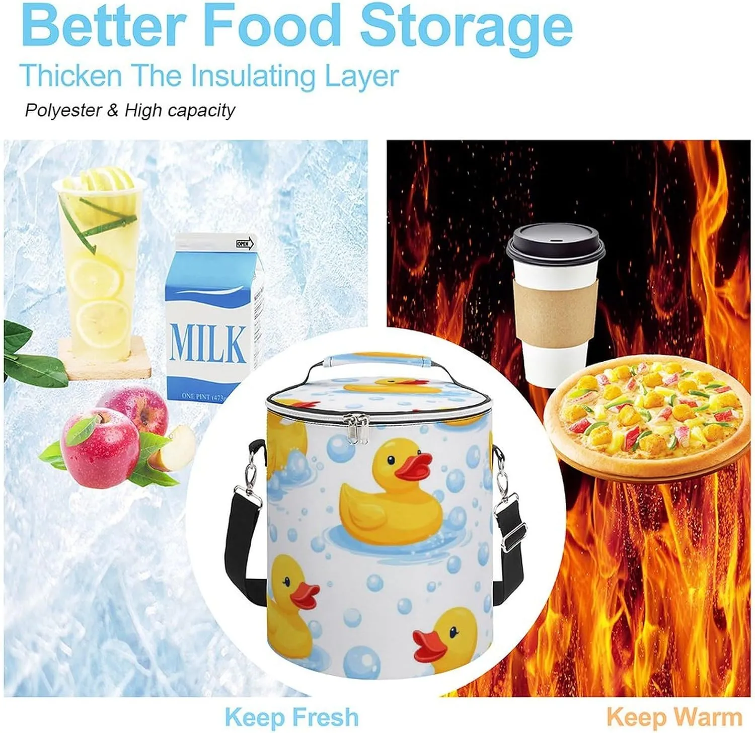 Insulated Soft Cooler Lunch Bag for Camping, Hiking, Beach, Picnic and Shopping