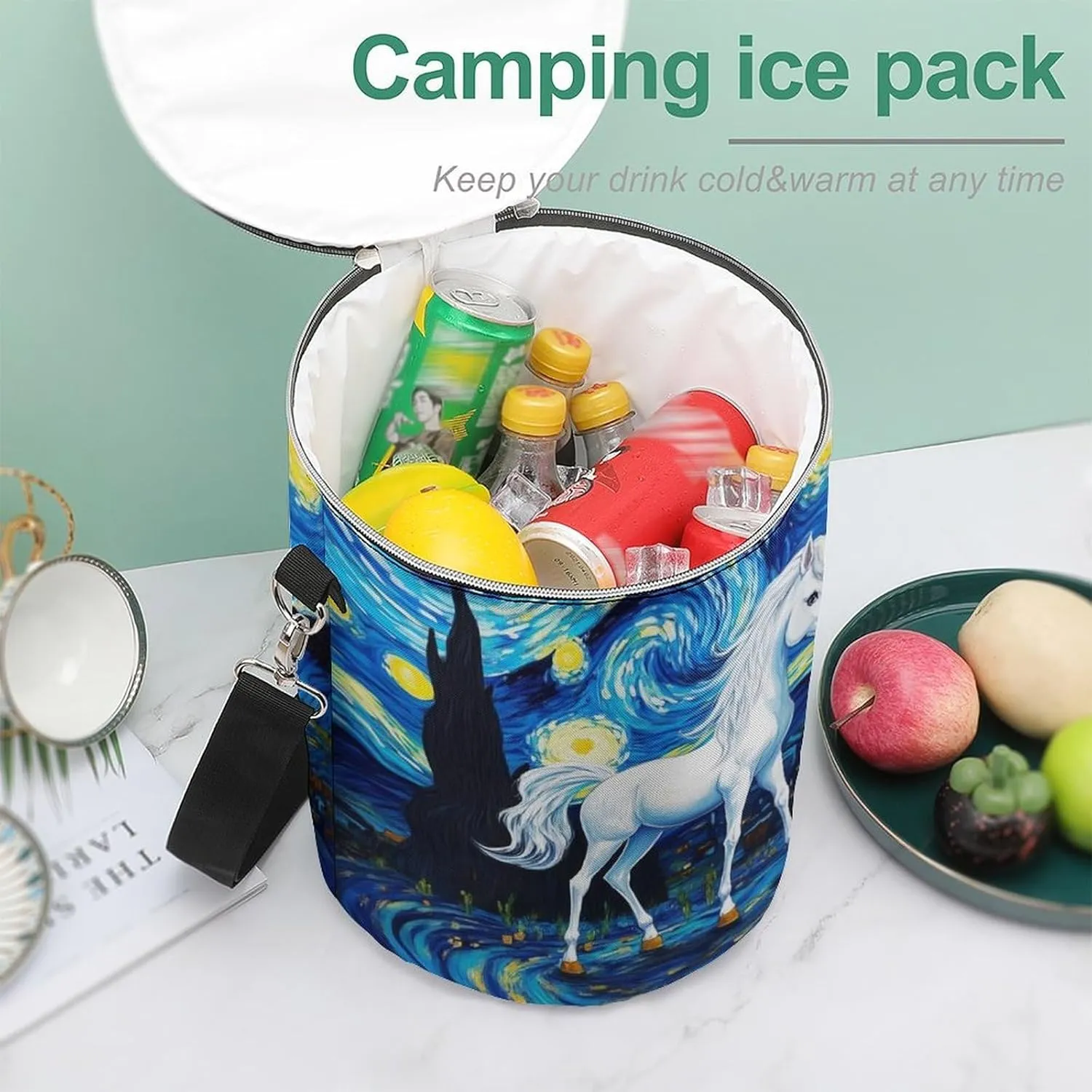 Insulated Soft Cooler Lunch Bag for Camping, Hiking, Beach, Picnic and Shopping