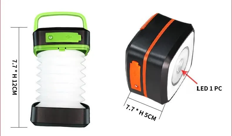 International shipping Lantern Luxurious Light Solar Orange Portable Charging Outdoor Collapsible - Camping with LED USB