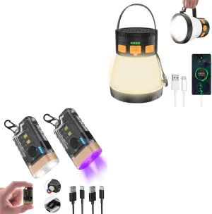 iToncs 1500 LM Mini Keychain Lights with 1500 Lumens Solar LED Camping Lantern