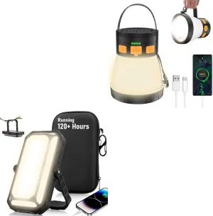 iToncs 4000LM LED Camping Lantern with 1500 Lumens Solar LED Camping Lantern