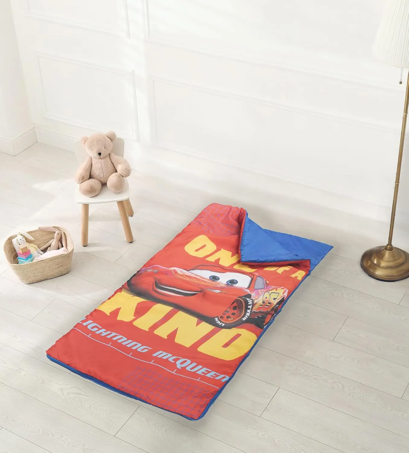 Jay Franco Disney Pixar Cars One of A Kind Slumber Sack - Cozy & Warm Kids Lightweight Slumber Bag/Sleeping Bag - Featuring Lighting McQueen