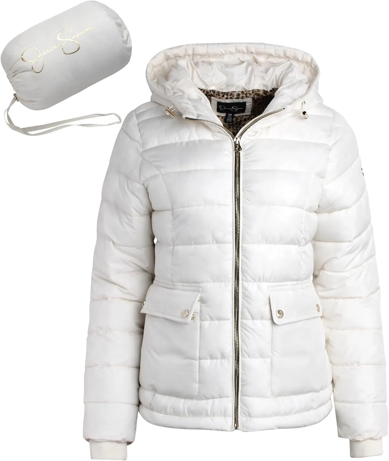 Jessica Simpson Women's Puffer Jacket - Full Zip Up Insulated Quilted Jackets for Women - Cozy Women Winter Coats (S-XL)
