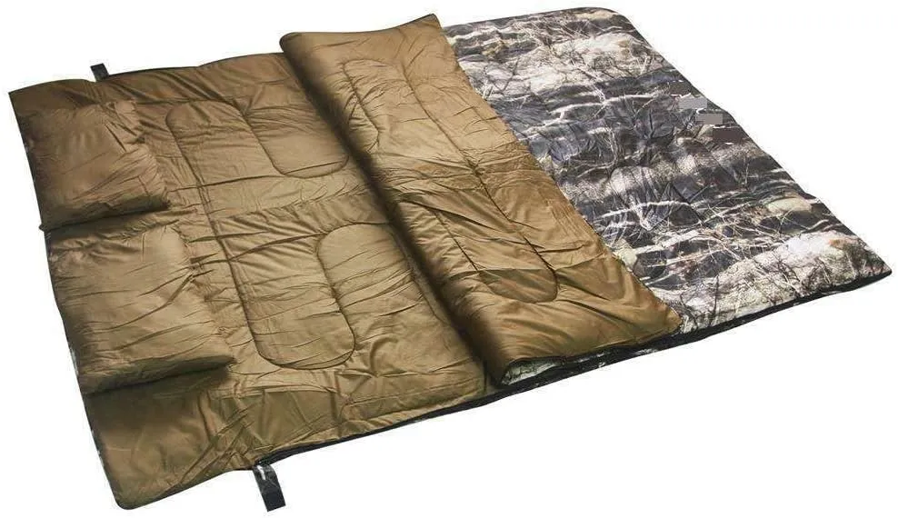 JHUS Lightweight Double Sleeping Bag for Camping W/Two Pillows&Bag Camping Accessories Camping Gear Sleeping Bag Sleeping Bags Camping Essentials Camping Supplies Hiking Gear Backpacking Gear