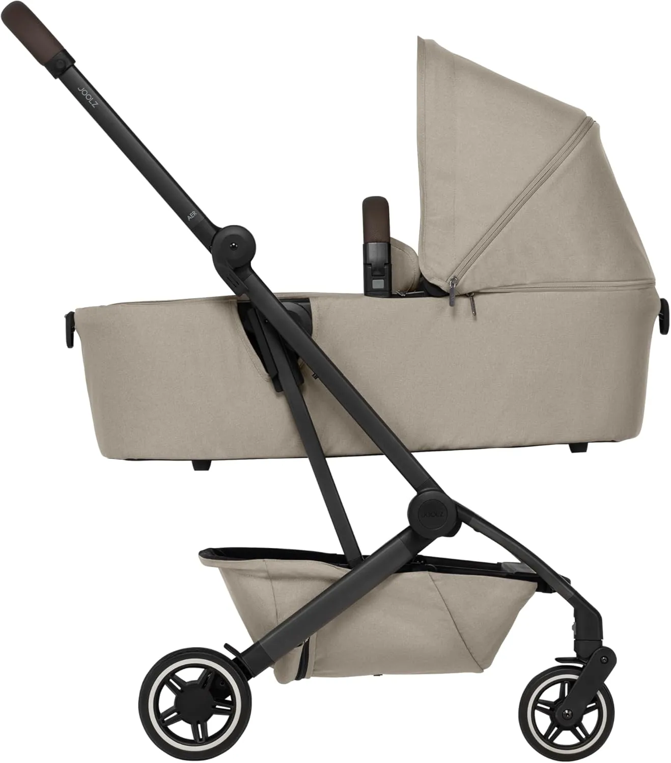 Joolz AER  Carrycot for Newborn (0-6 Months) - One-Hand Foldable Cot - Breathable Mattress - Lightweight Stroller Bassinet for Baby (Up to 20lbs)- Extended Sunhood, Water-Repellent - Sandy Taupe