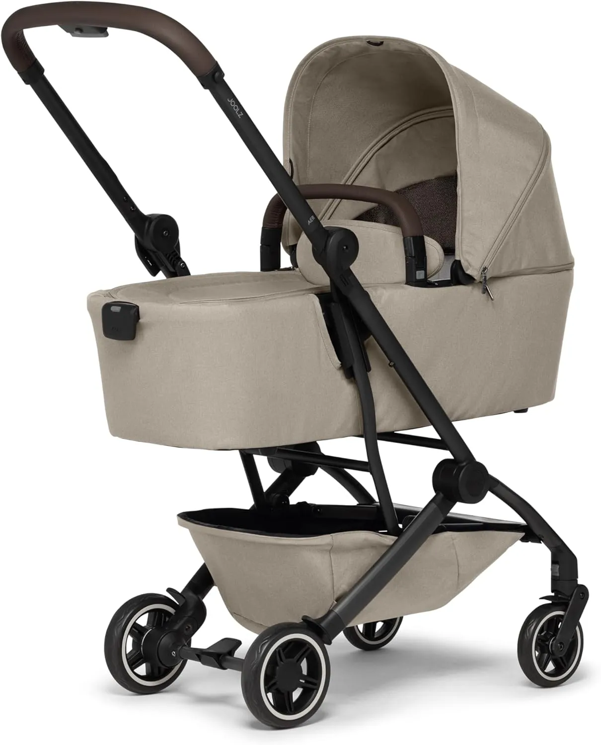 Joolz AER  Carrycot for Newborn (0-6 Months) - One-Hand Foldable Cot - Breathable Mattress - Lightweight Stroller Bassinet for Baby (Up to 20lbs)- Extended Sunhood, Water-Repellent - Sandy Taupe