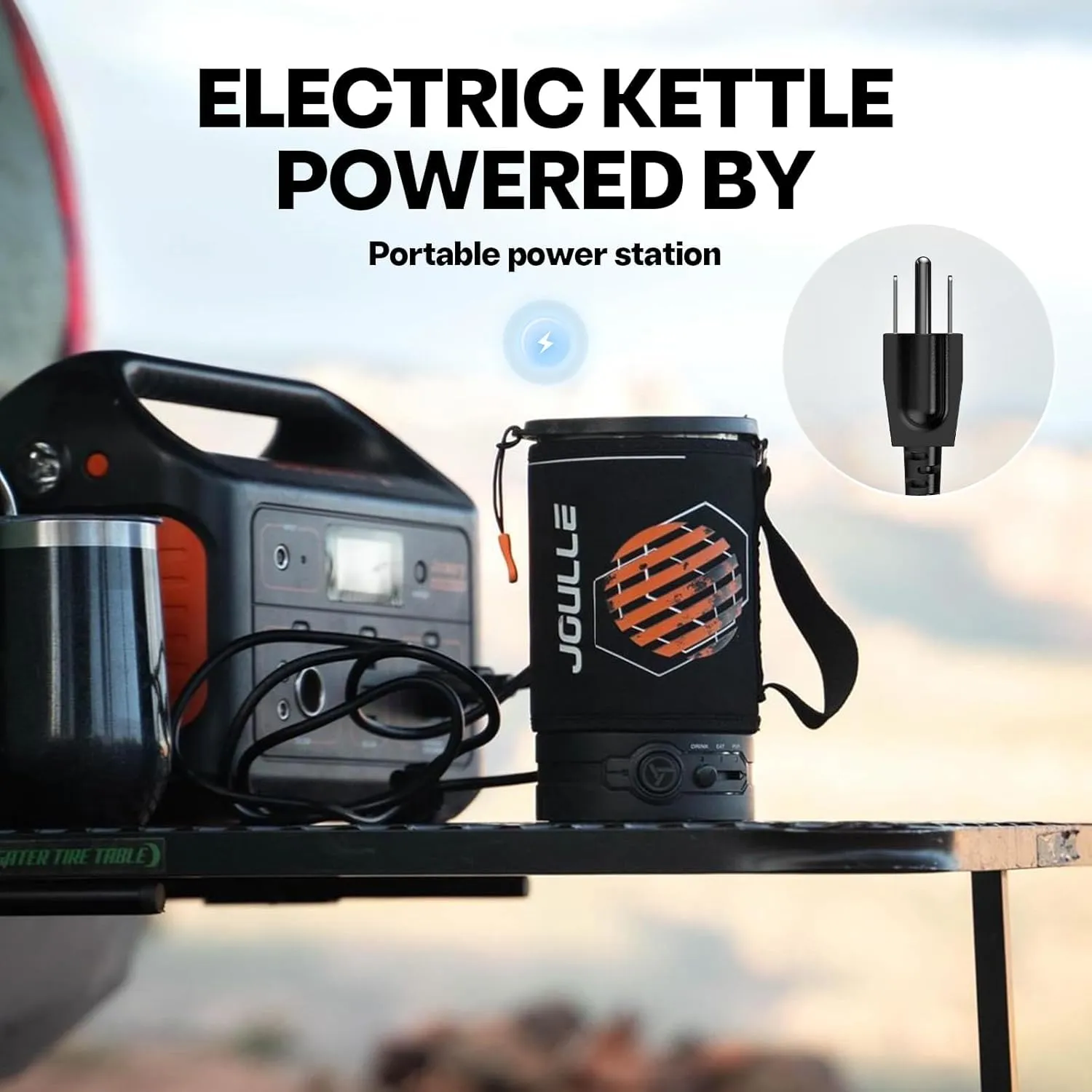 Joulle Kettle Pot, Multi-Functional Electric Camping Stove, 500 W Portable Travel Water Boiler, Non-propane Outdoor Cooking Gear for Car Camping, Vanlife, Overlanding, Ev, RV Trip