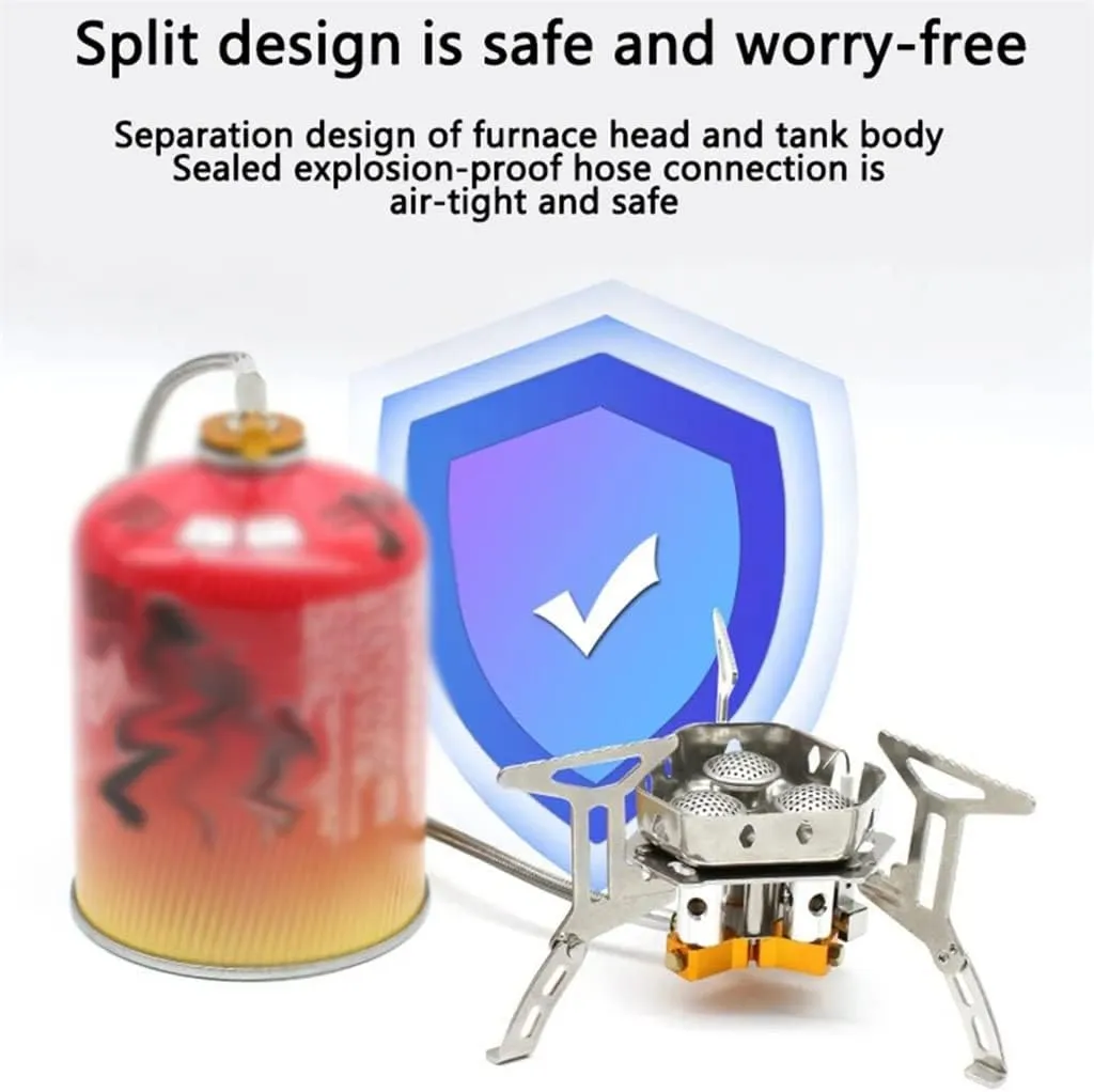 JSEIAJB Camping Gas Stove Windbreak Outdoor Portable Big Power Three Burner Stoves Picnic Barbecue Folding Gas Furnace
