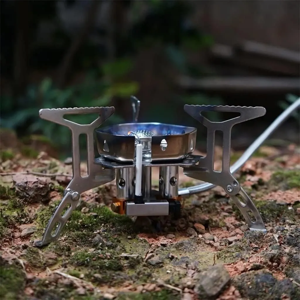 JSEIAJB Camping Gas Stove Windbreak Outdoor Portable Big Power Three Burner Stoves Picnic Barbecue Folding Gas Furnace