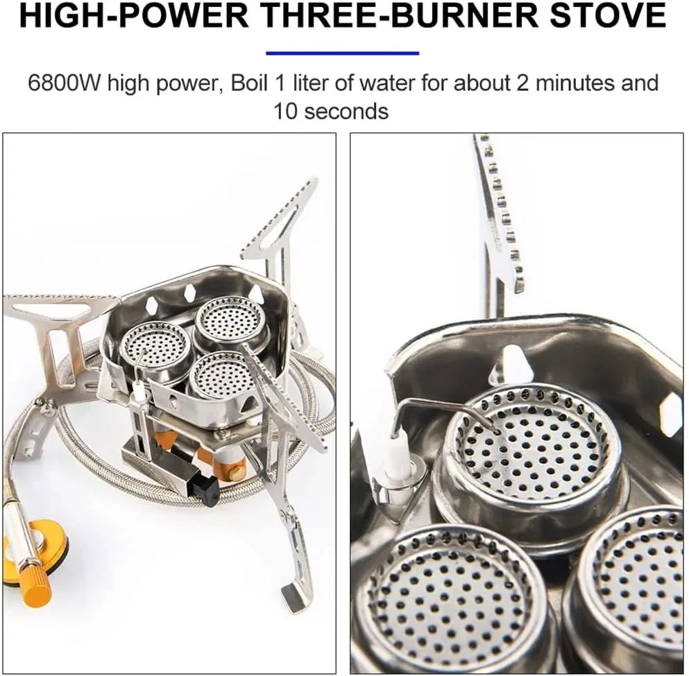 JSEIAJB Camping Tourist Burner Big Power Gas Stove Cookware Portable Furnace Picnic Barbecue Tourism Supplies Outdoor