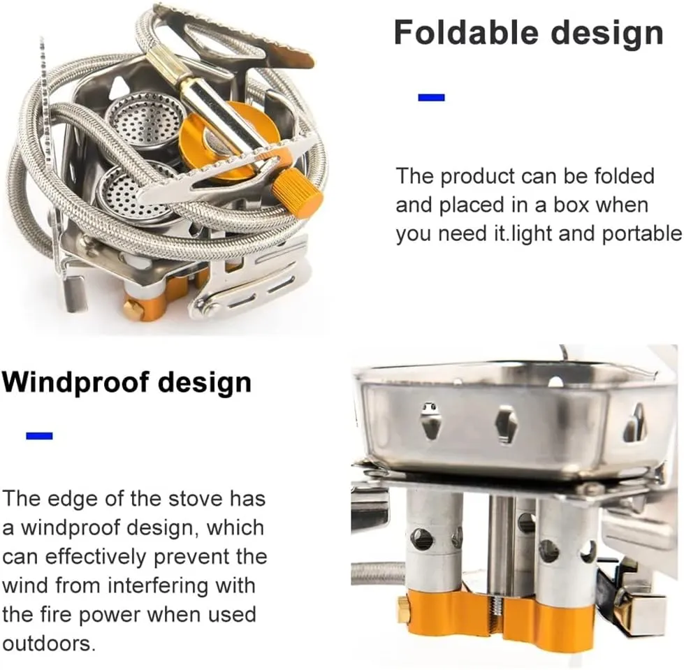 JSEIAJB Camping Tourist Burner Big Power Gas Stove Cookware Portable Furnace Picnic Barbecue Tourism Supplies Outdoor