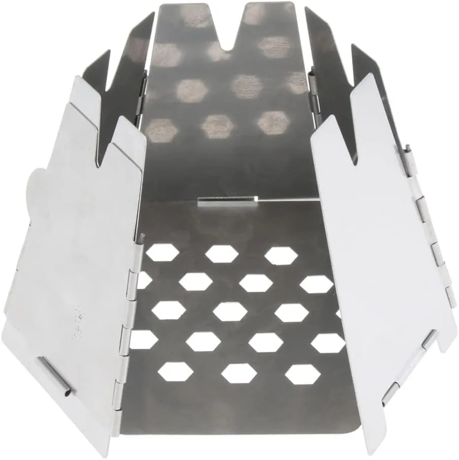 JSEIAJB Portable Stainless Steel Wood Burning Stove Outdoor Backpacking Hiking Traveling Picnic Bbq