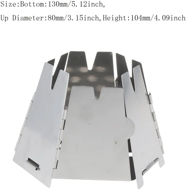 JSEIAJB Portable Stainless Steel Wood Burning Stove Outdoor Backpacking Hiking Traveling Picnic Bbq