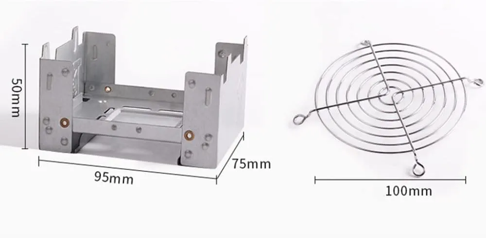 JSEIAJB Steel Folding Stove Burner Pocket Stove W/Stand Rack for Outdoor Bbq Picnic Camping