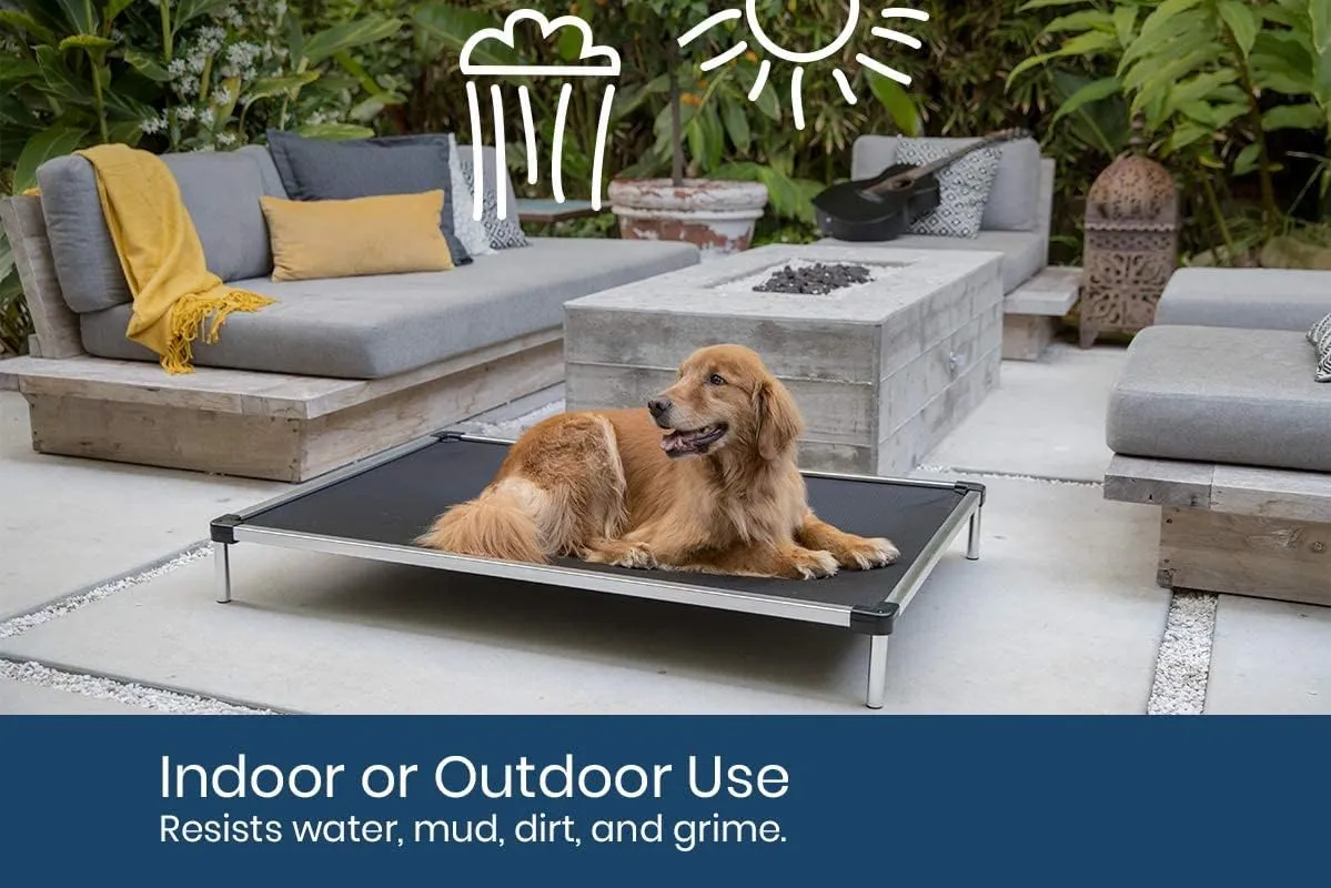 K9 Ballistics Chew Proof Elevated Dog Bed - Made for Aggressive Chewers, Indestructible Cot, Heavy Duty, 120-Day Warranty, Washable, Pre-Assembled, Fits Crates Large 41"x27" Sandstone