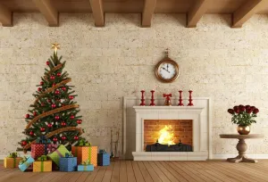Kate Christmas Tree Stove Decorations Backdrop Photo Background