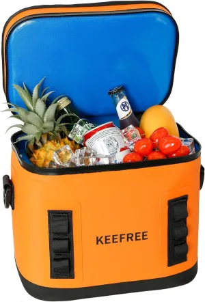 KEEFREE Soft Cooler 8 Cans,Insulated Bag Leakproof with Zipper for Lunch Drink Beverage Picnic Beach Hiking Fishing Camping Travel